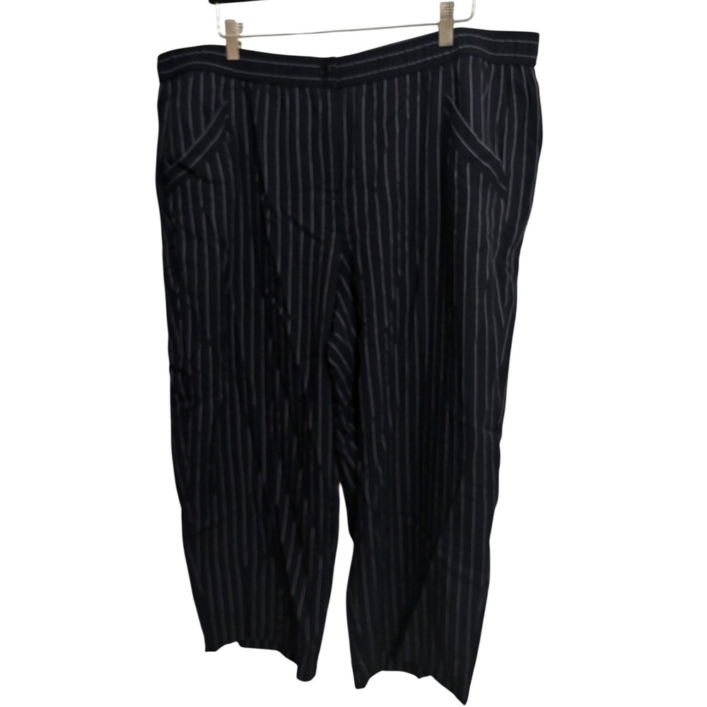Eileen Fisher | Woman Wide Leg Pants Navy White Pinstripe Tencel Plus Size 2X